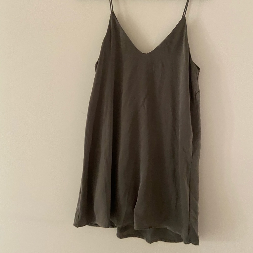 Green spaghetti strap dress